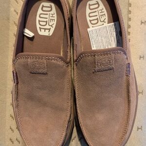 Hey Dude Men's Suede Slip-On Loafers - Tan Austin Lift classic Mule Never worn
